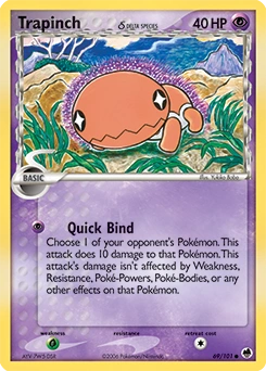 Trapinch δ Pokémon card, number 69