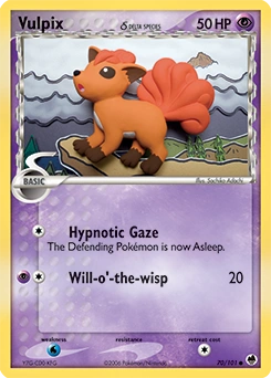 Vulpix δ Pokémon card, number 70