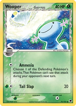 Wooper δ Pokémon card, number 71