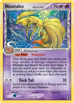Ninetales δ Pokémon card, number 8