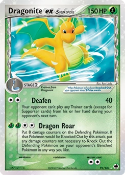 Dragonite ex δ Pokémon card, number 91