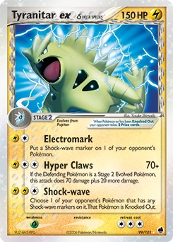 Tyranitar ex δ Pokémon card, number 99