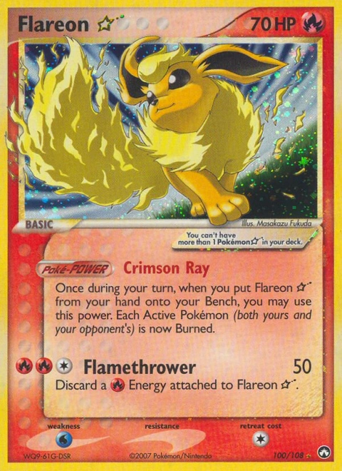 Flareon ★ Pokémon card from Power Keepers, number 100 (Holo print)