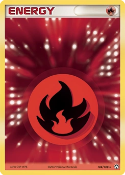 Fire Energy Pokémon card, number 104