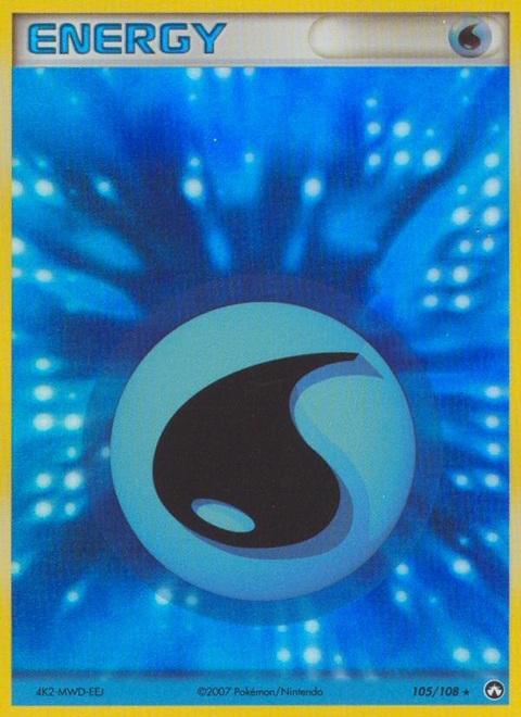 Water Energy Pokémon card from Power Keepers, number 105 (Holo print)