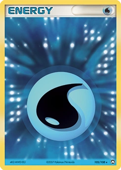 Water Energy Pokémon card, number 105