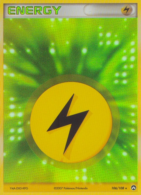 Lightning Energy Pokémon card from Power Keepers, number 106 (Holo print)
