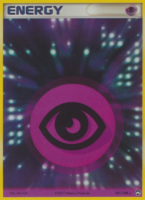 Psychic Energy Pokémon card from Power Keepers, number 107 (Holo print)