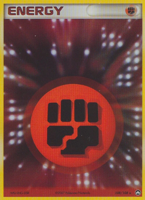 Fighting Energy Pokémon card from Power Keepers, number 108 (Holo print)