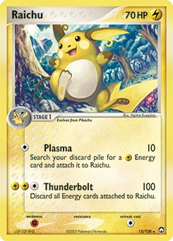 Raichu Pokémon card, number 12