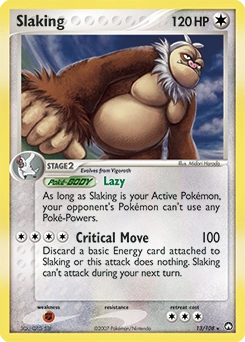Slaking Pokémon card, number 13