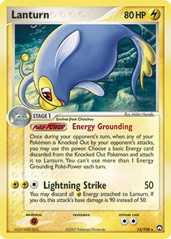 Lanturn Pokémon card, number 15