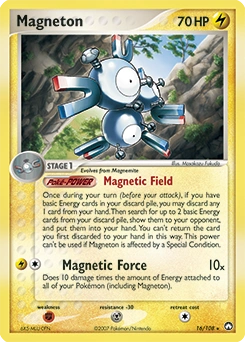 Magneton Pokémon card, number 16
