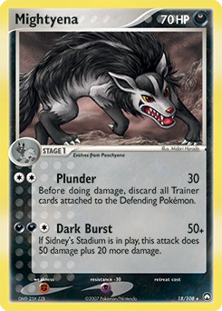 Mightyena Pokémon card, number 18
