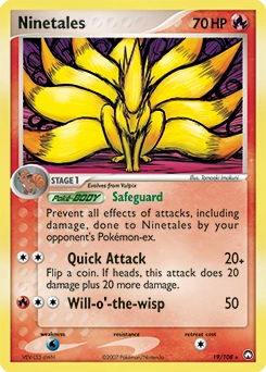 Ninetales Pokémon card, number 19