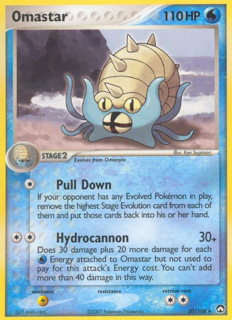 Omastar Pokémon card from Power Keepers, number 20 (Standard print)