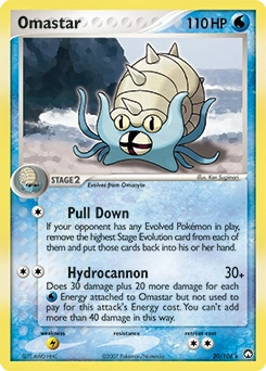 Omastar Pokémon card, number 20
