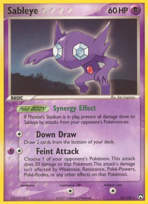 Sableye Pokémon card from Power Keepers, number 22 (Standard print)