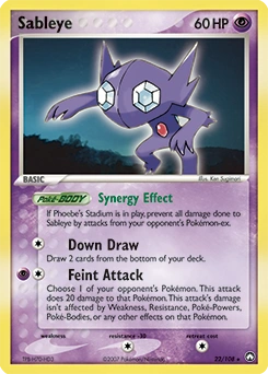 Sableye Pokémon card, number 22