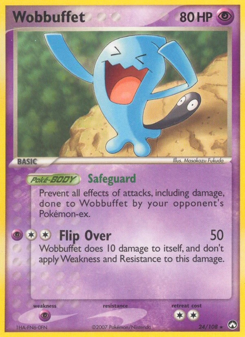 Wobbuffet Pokémon card from Power Keepers, number 24 (Standard print)