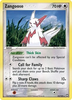 Zangoose Pokémon card, number 25