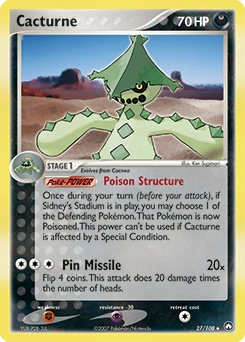Cacturne Pokémon card, number 27