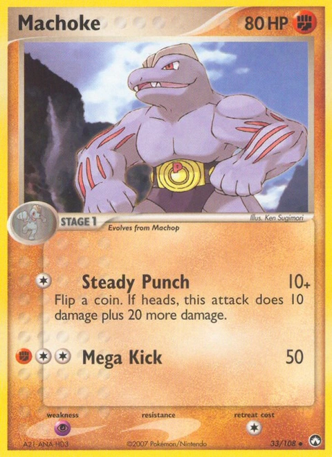 Machoke Pokémon card from Power Keepers, number 33 (Standard print)