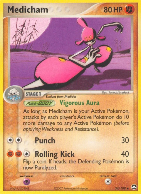 Medicham Pokémon card from Power Keepers, number 34 (Standard print)