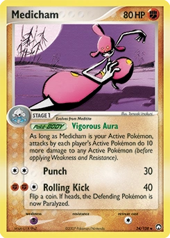 Medicham Pokémon card, number 34