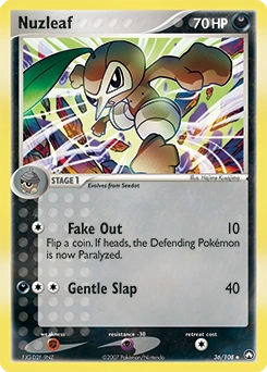 Nuzleaf Pokémon card, number 36