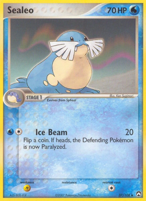 Sealeo Pokémon card from Power Keepers, number 37 (Standard print)