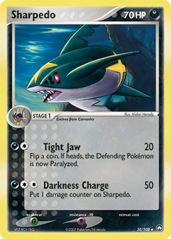 Sharpedo Pokémon card, number 38