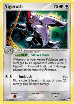 Vigoroth Pokémon card, number 41