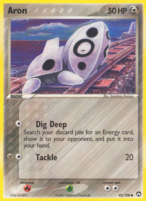 Aron Pokémon card from Power Keepers, number 42 (Standard print)