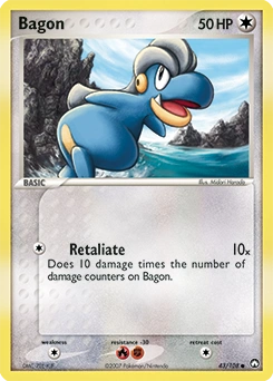 Bagon Pokémon card, number 43