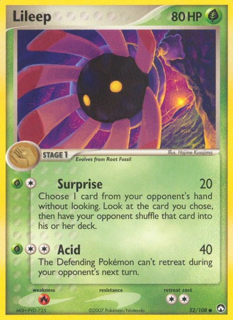 Lileep Pokémon card from Power Keepers, number 52 (Standard print)
