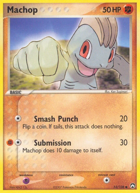 Machop Pokémon card from Power Keepers, number 53 (Standard print)