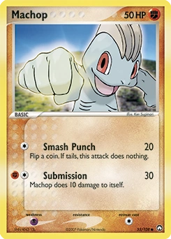 Machop Pokémon card, number 53