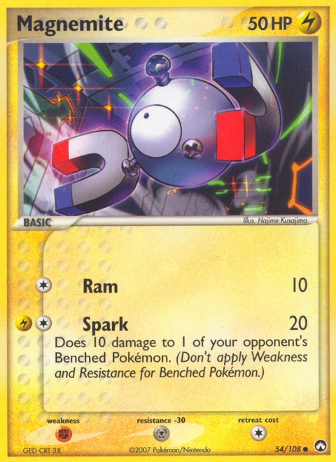 Magnemite Pokémon card from Power Keepers, number 54 (Standard print)