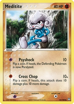 Meditite Pokémon card, number 55