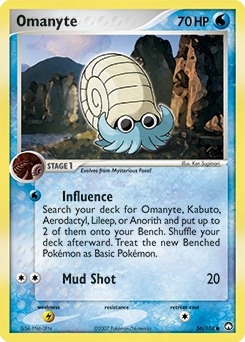 Omanyte Pokémon card, number 56
