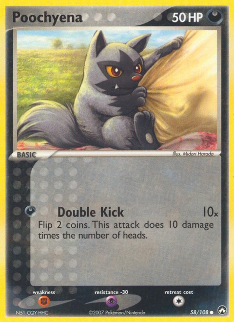 Poochyena Pokémon card from Power Keepers, number 58 (Standard print)