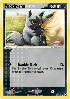 Poochyena Pokémon card, number 58