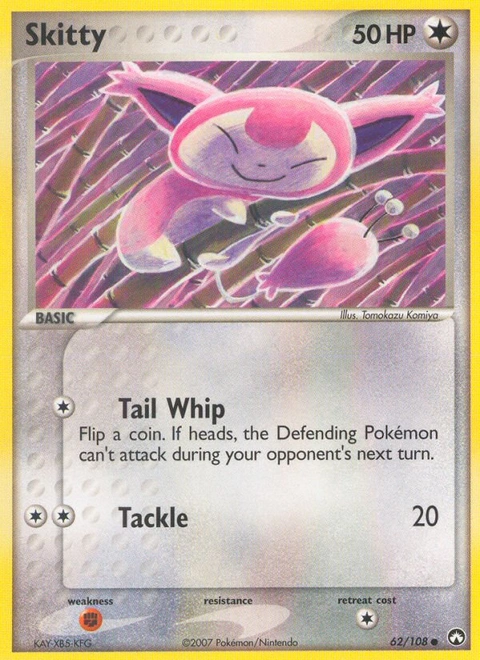 Skitty Pokémon card from Power Keepers, number 62 (Standard print)