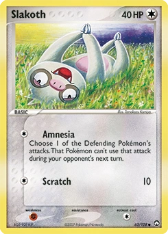 Slakoth Pokémon card, number 63