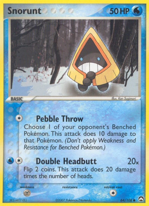 Snorunt Pokémon card from Power Keepers, number 64 (Standard print)