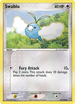 Swablu Pokémon card, number 66