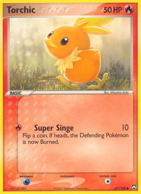 Torchic Pokémon card from Power Keepers, number 67 (Standard print)