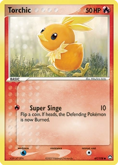 Torchic Pokémon card, number 67
