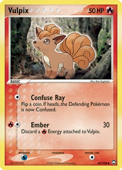 Vulpix Pokémon card, number 69